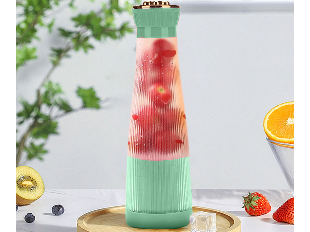 Nešiojamas trintuvas kokteiliams su usb jungtimi, 400 ml, žalias