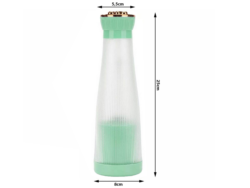 Nešiojamas trintuvas kokteiliams su usb jungtimi, 400 ml, žalias
