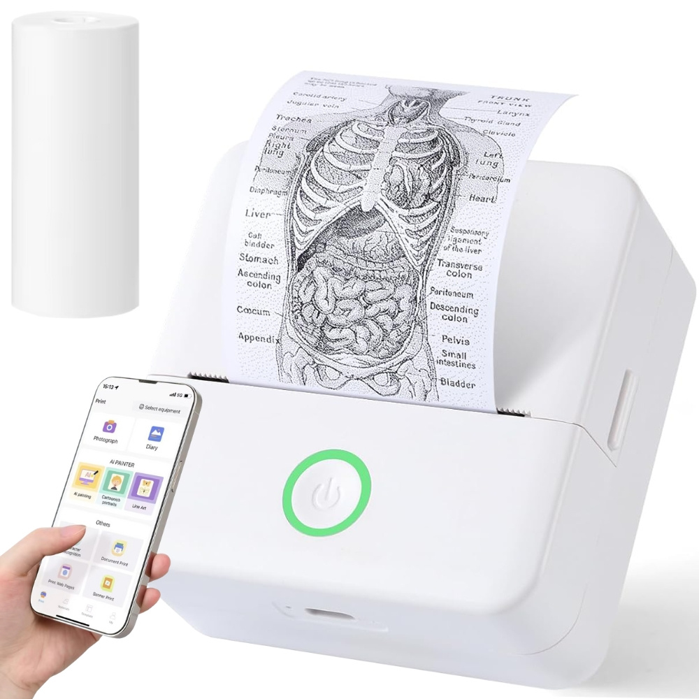 Nešiojamas mini terminis spausdintuvas su bluetooth