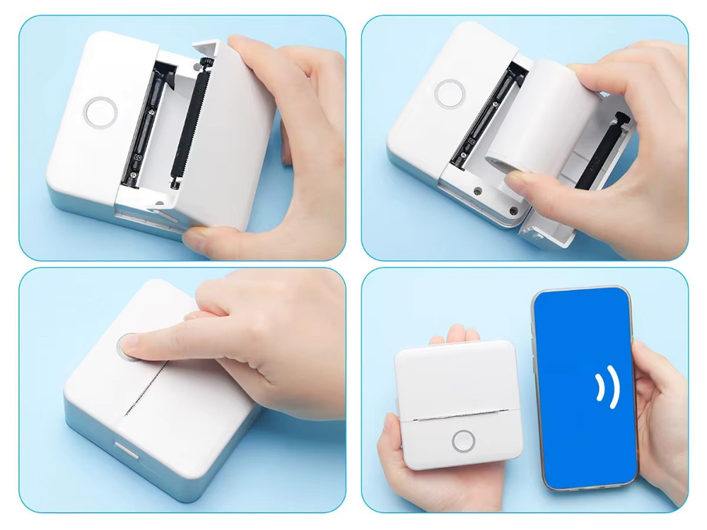 Nešiojamas mini terminis spausdintuvas su bluetooth