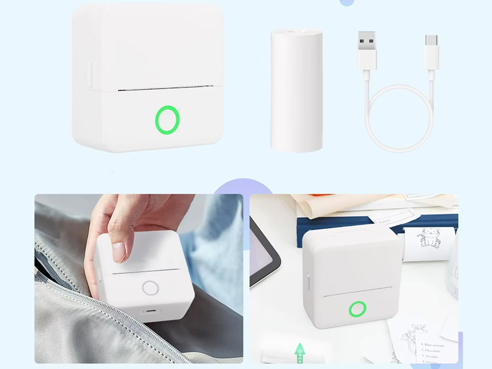 Nešiojamas mini terminis spausdintuvas su bluetooth