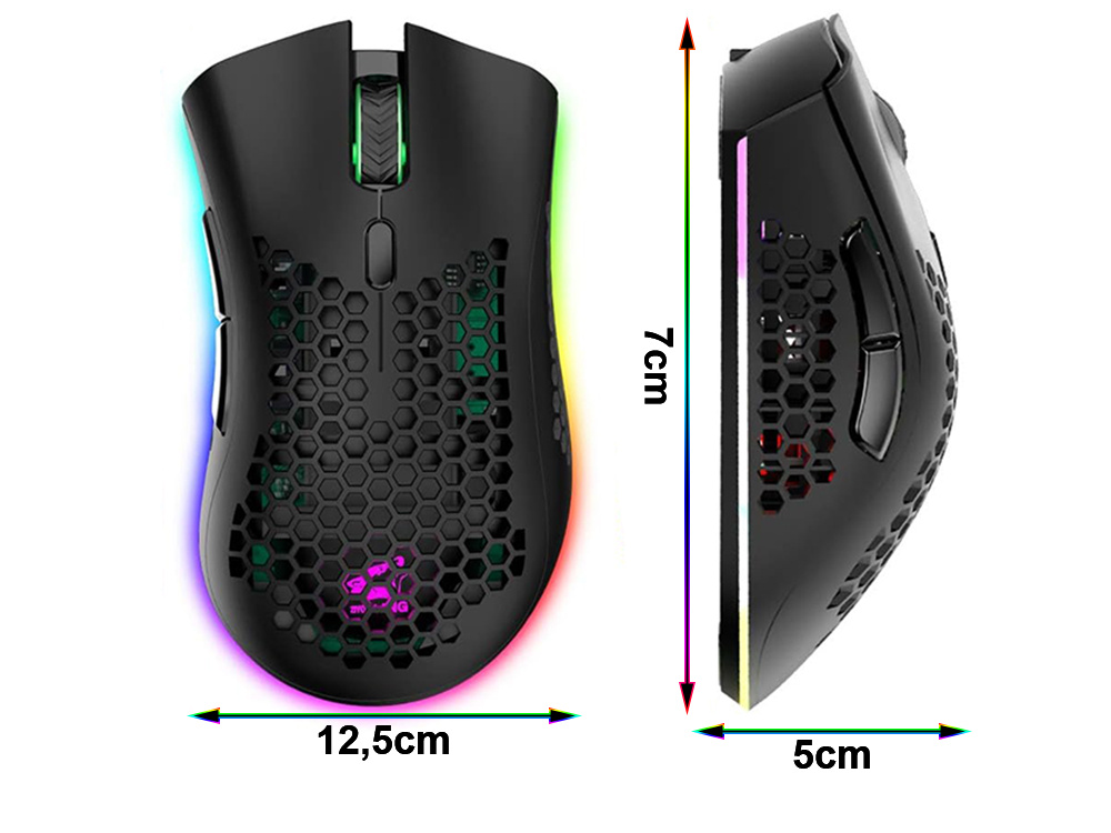 Belaidė optinė pelė su rgb apšvietimu