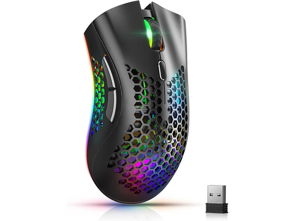 Belaidė optinė pelė su rgb apšvietimu