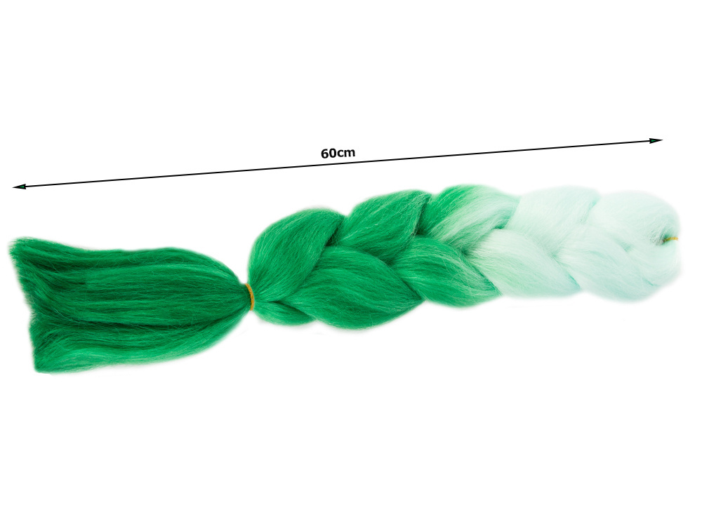 Sintetiniai plaukai kasoms ombre žali 60 cm