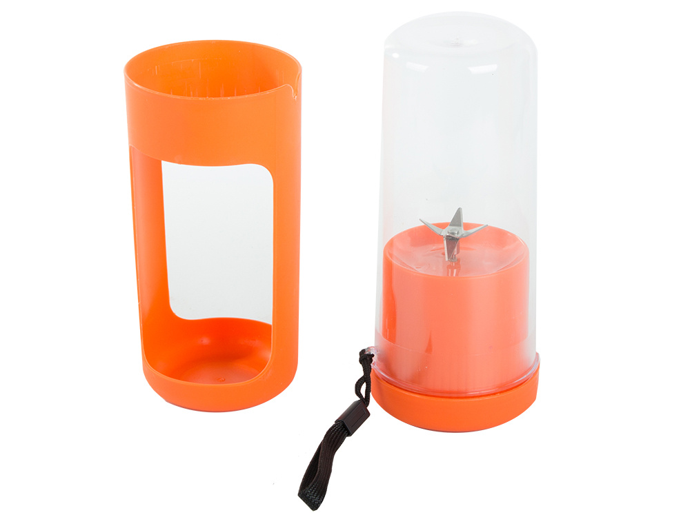 Nešiojamas usb kokteilių plaktuvas su ledo smulkintuvu, 450 ml, oranžinis