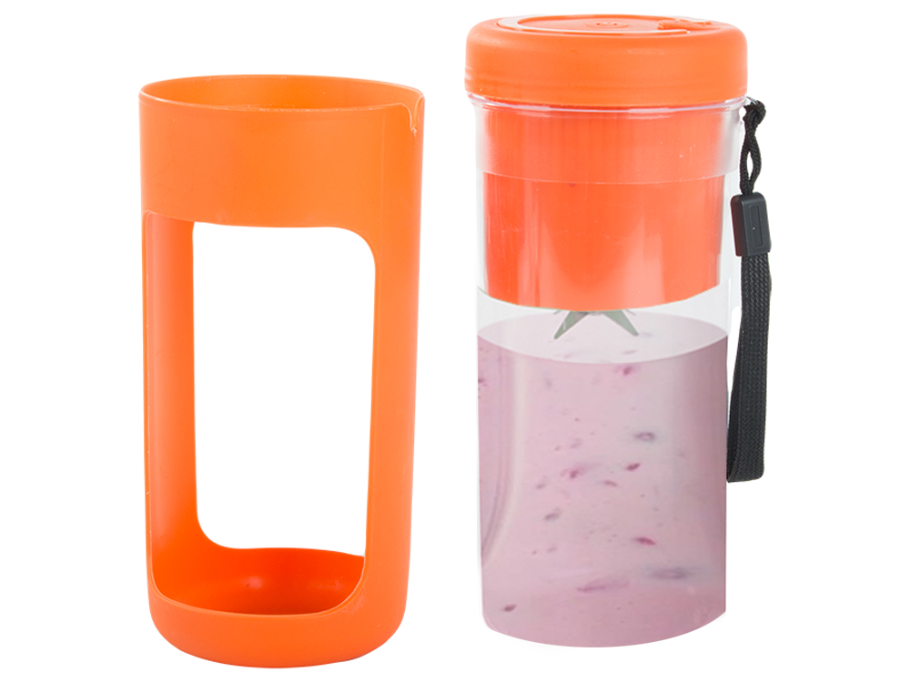 Nešiojamas usb kokteilių plaktuvas su ledo smulkintuvu, 450 ml, oranžinis
