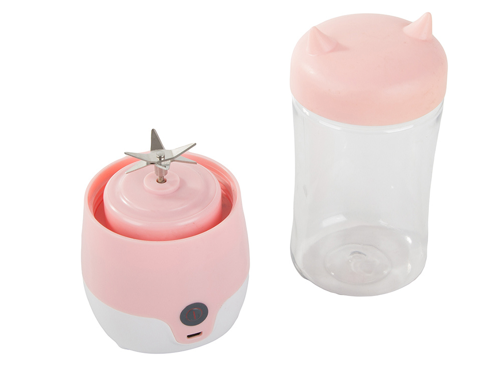 Nešiojamas usb kokteilių trintuvas, 350 ml, rožinis 3