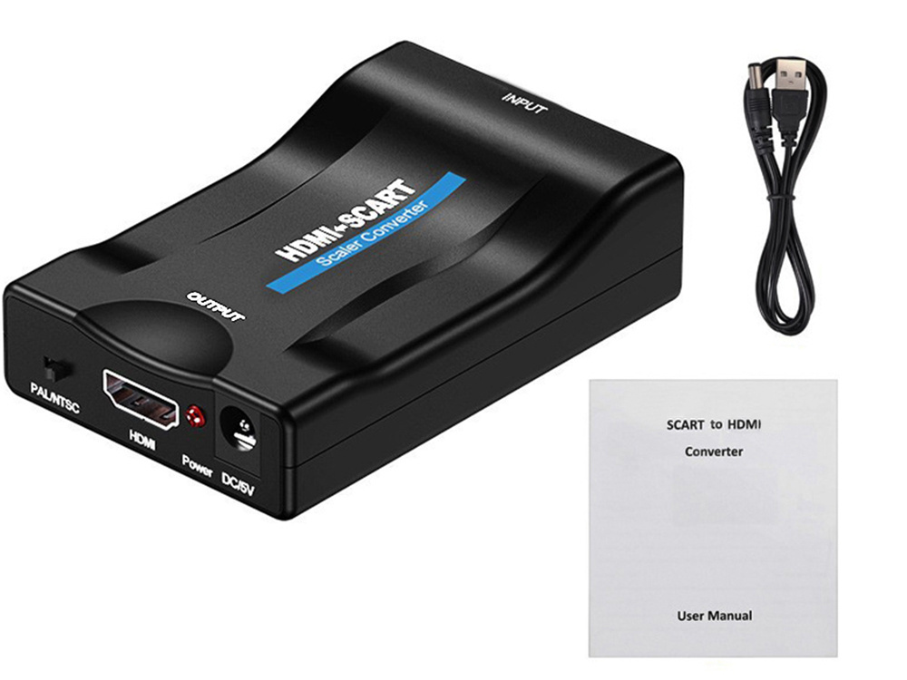 Adapteris scart į hdmi su full hd palaikymu