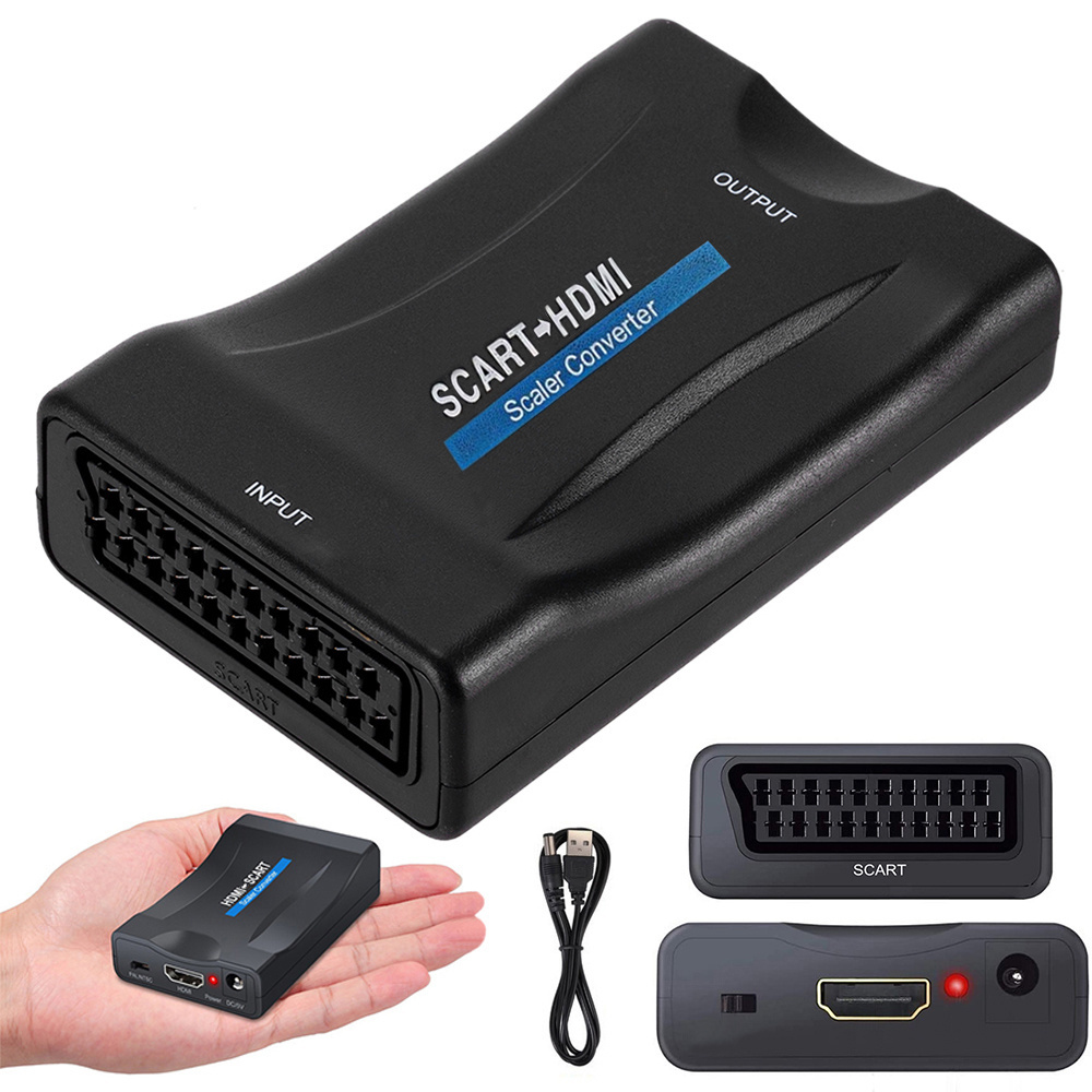 Adapteris scart į hdmi su full hd palaikymu