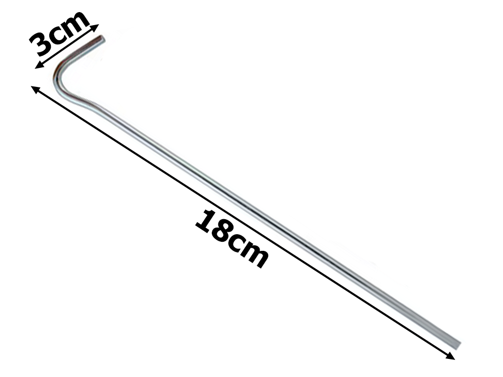 Palapinės tvirtinimo kuoliukai iš plieno, 18 cm, 20 vnt. 2