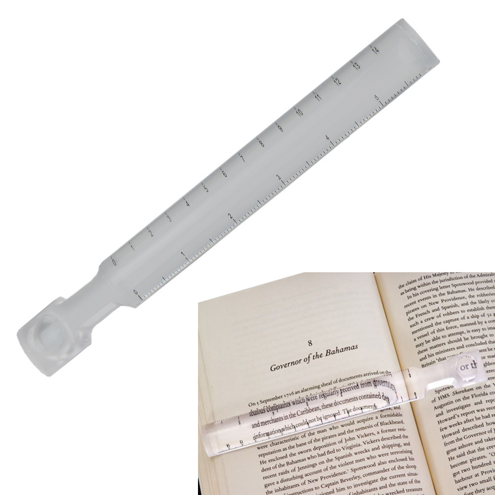 Linijinė skaitymo lupa 15 cm, 2,5x ir 5x padidinimas