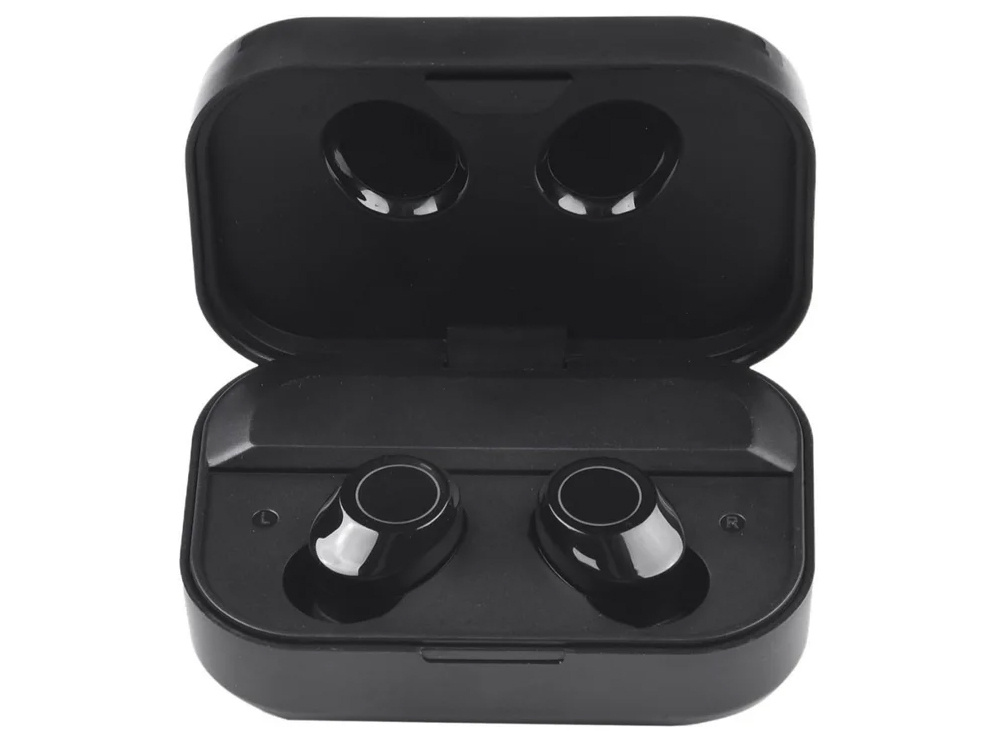 Belaidės bluetooth ausinės su įkrovimo dėklu ir mikrofonu