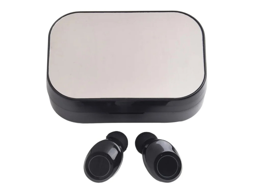 Belaidės bluetooth ausinės su įkrovimo dėklu ir mikrofonu