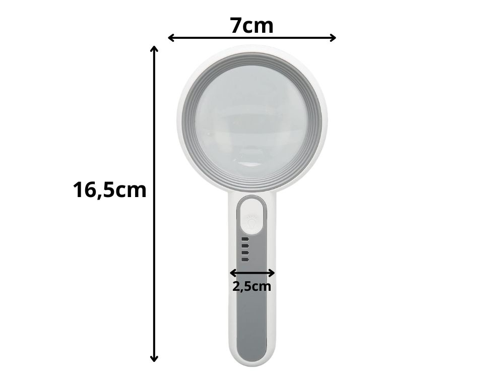 Skaitymo didinamasis stiklas su led apšvietimu, 5x