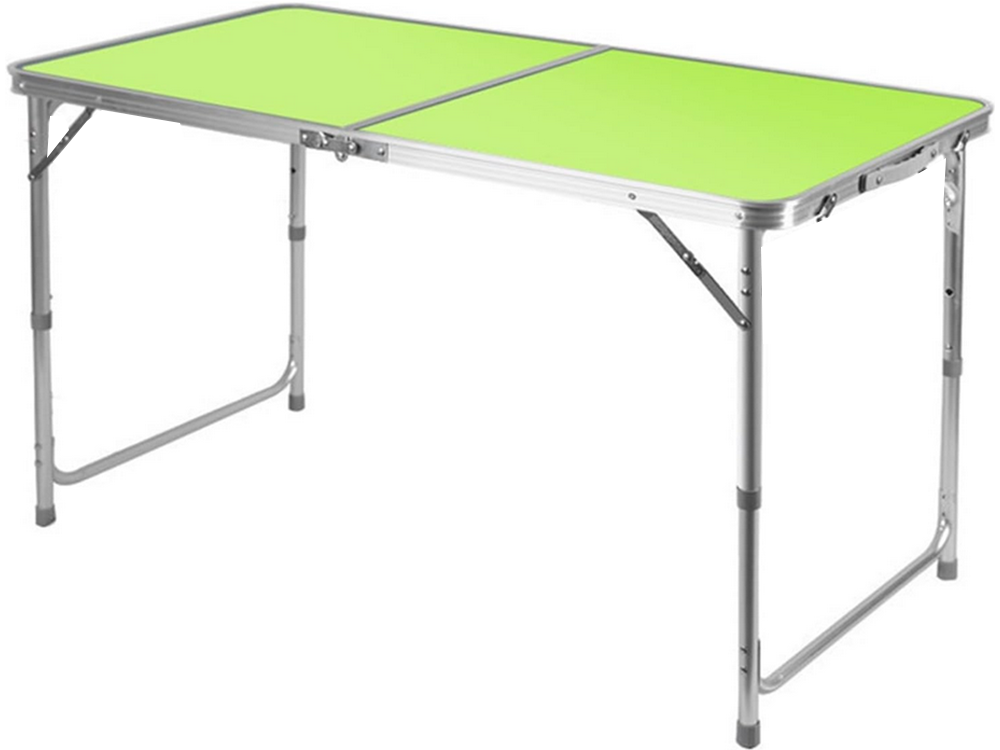 Stalas su kėdėmis kempingui, sulankstomas, 60x120 cm, žalios spalvos