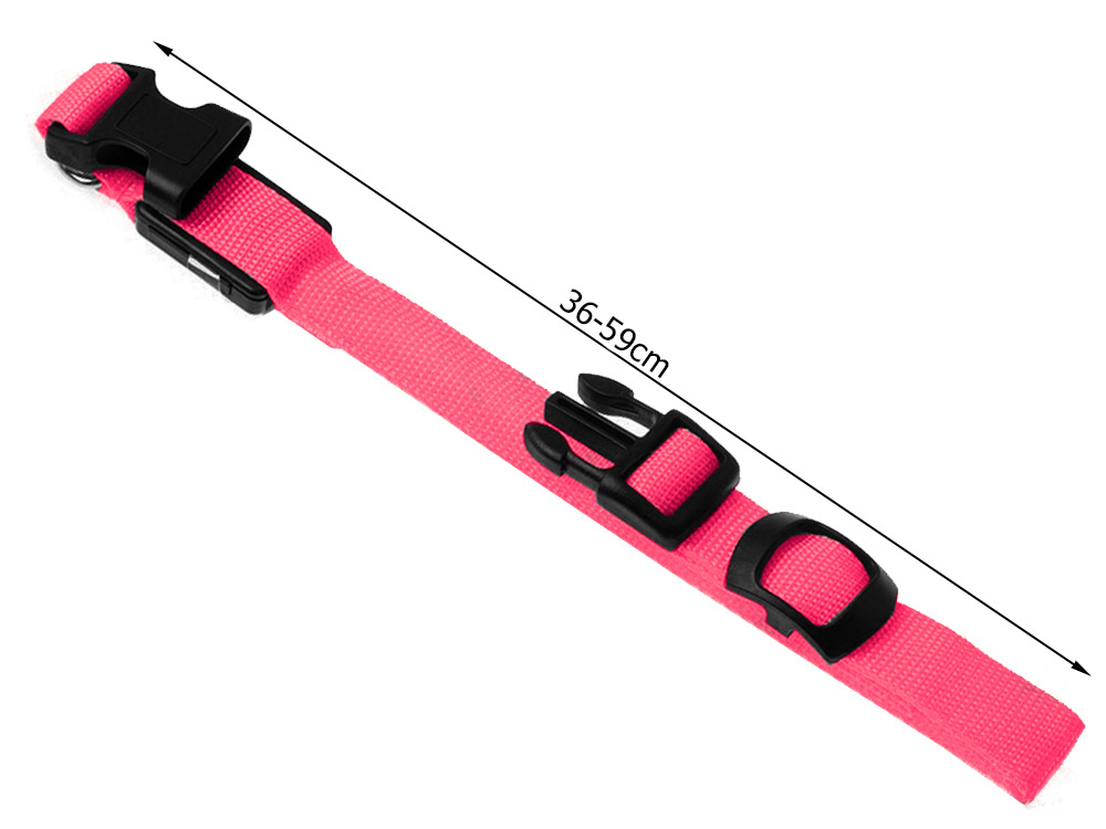 Šviečiantis led antkaklis šunims ir katėms, 46-59 cm, rožinis