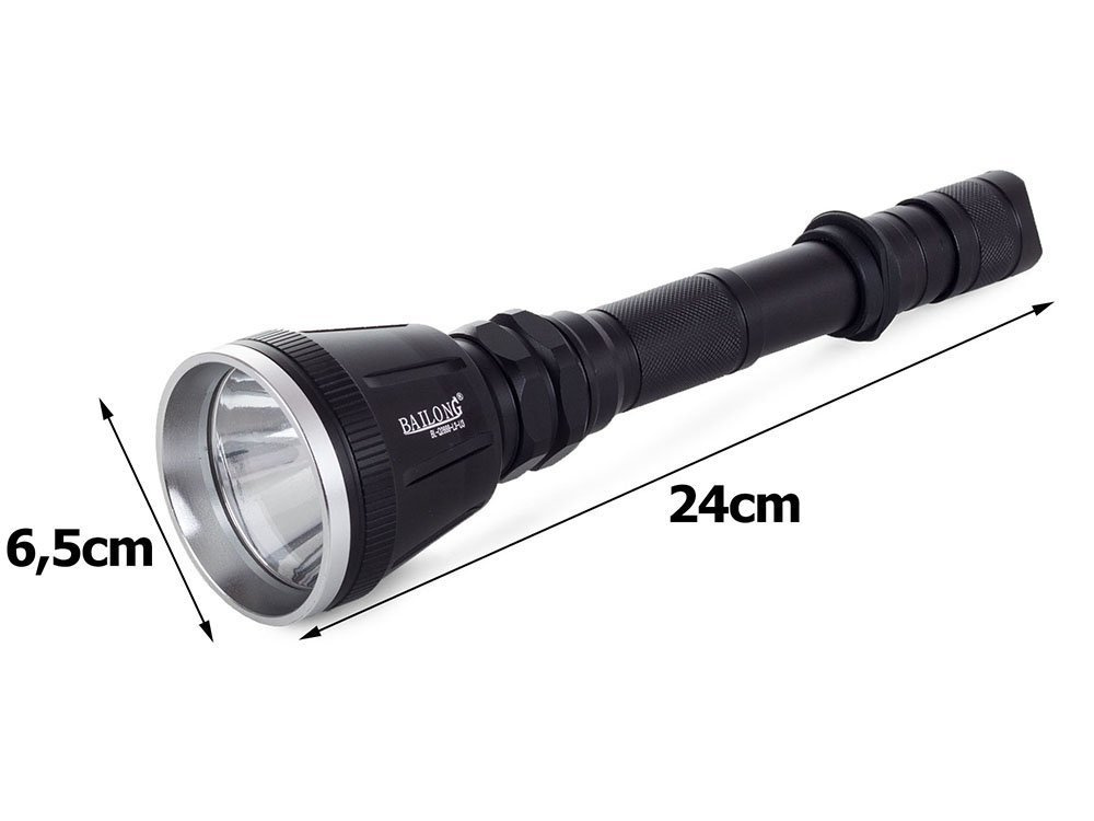 Taktinis žibintuvėlis bailong q2888 su cree xm-l t6 dioda