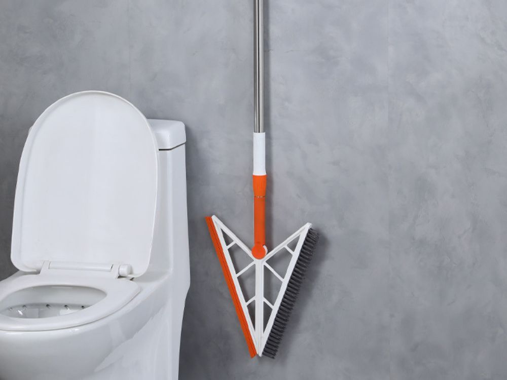 Silikoninė šluota su reguliuojamu kotu, 76-120 cm, oranžinė