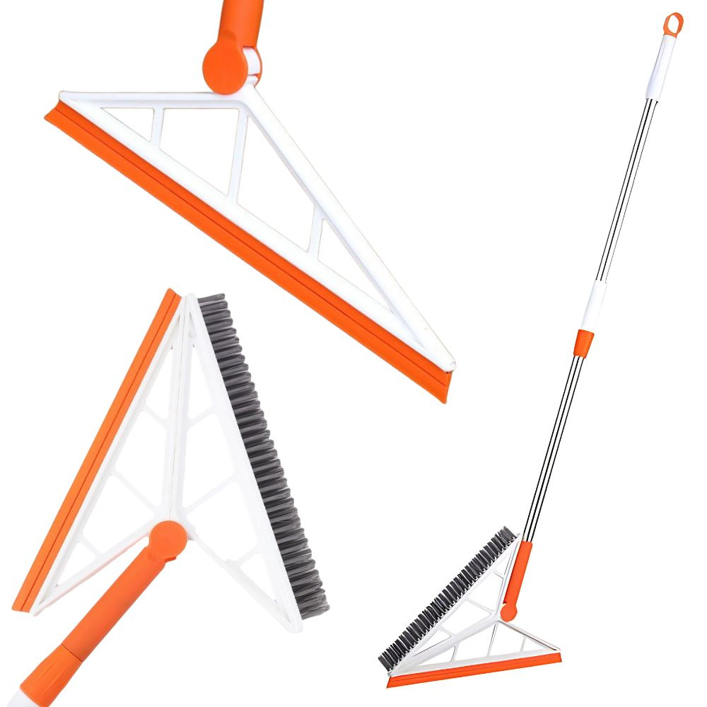 Silikoninė šluota su reguliuojamu kotu, 76-120 cm, oranžinė