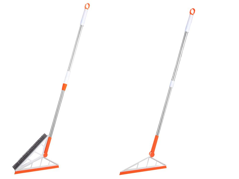 Silikoninė šluota su reguliuojamu kotu, 76-120 cm, oranžinė