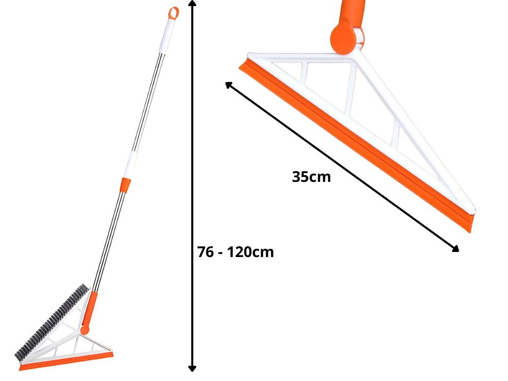 Silikoninė šluota su reguliuojamu kotu, 76-120 cm, oranžinė