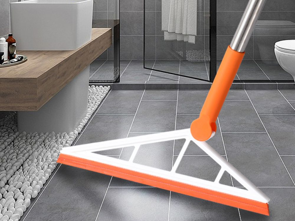 Silikoninė šluota su reguliuojamu kotu, 76-120 cm, oranžinė