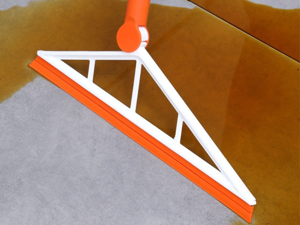 Silikoninė šluota su reguliuojamu kotu, 76-120 cm, oranžinė