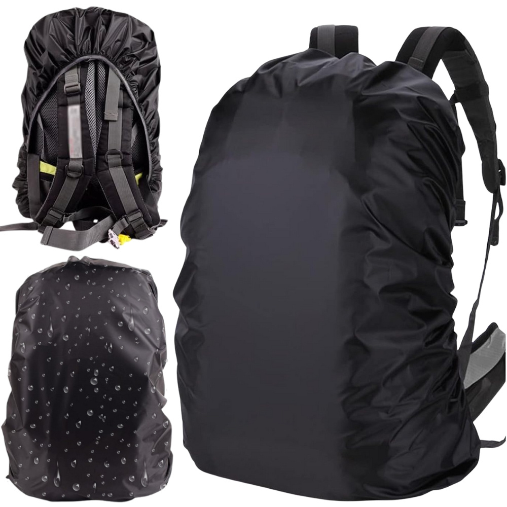 Vandeniui atsparus kuprinės dėklas 35l, juodas