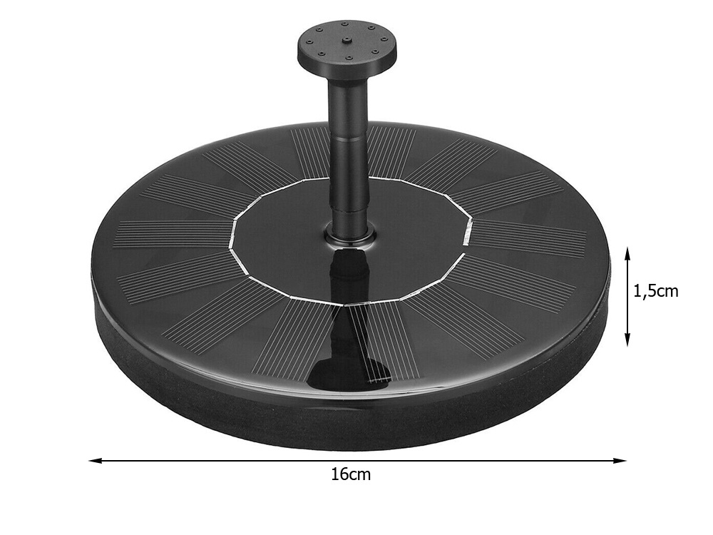 Saulės energija maitinamas plūduriuojantis fontanas su pompa, 16 cm