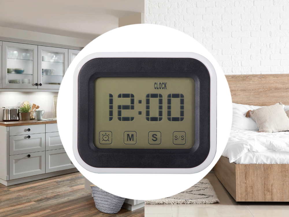 Elektroninis skaitmeninis laikrodis su žadintuvu ir lcd ekranu