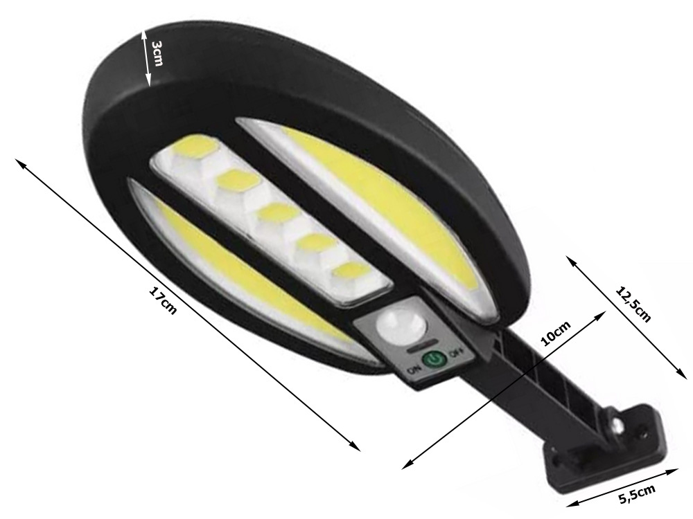 Saulės lempa su 95 led ir judesio jutikliu
