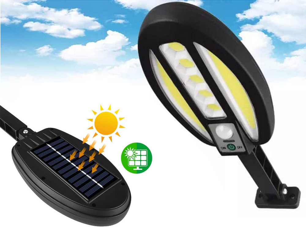 Saulės lempa su 95 led ir judesio jutikliu