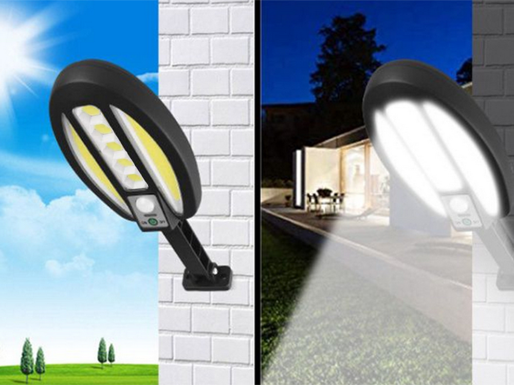 Saulės lempa su 95 led ir judesio jutikliu