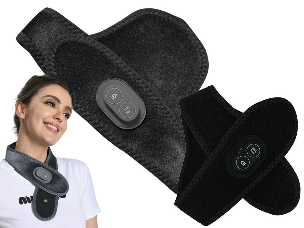 Kaklo masažuoklis su šildymo funkcija, usb, juodas