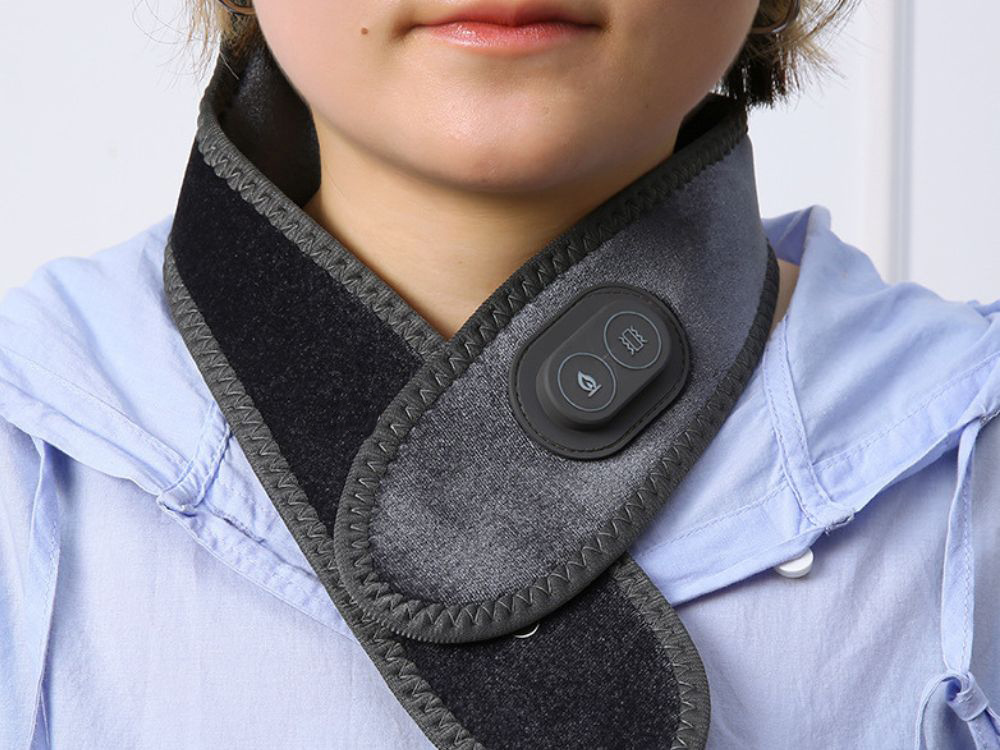 Kaklo masažuoklis su šildymo funkcija, usb, juodas