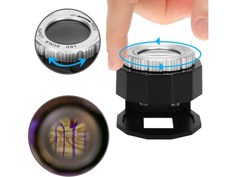 Juvelyrinis mikroskopas 30x su led ir uv apšvietimu