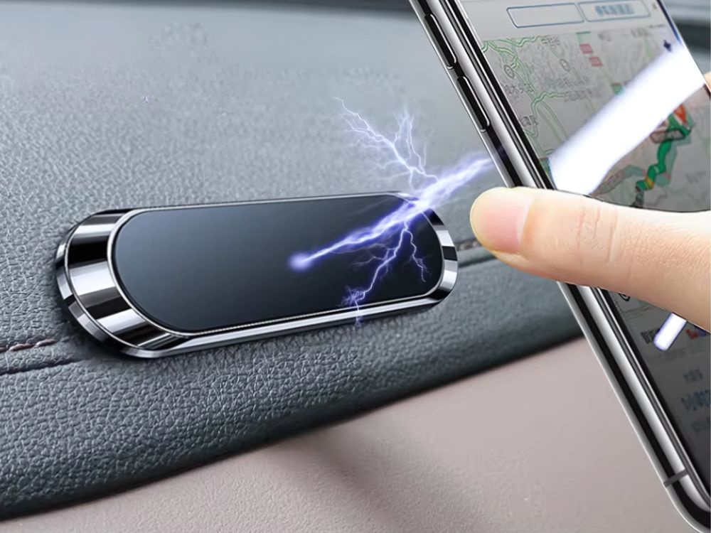 Magnetinis telefono laikiklis automobiliui, juodas