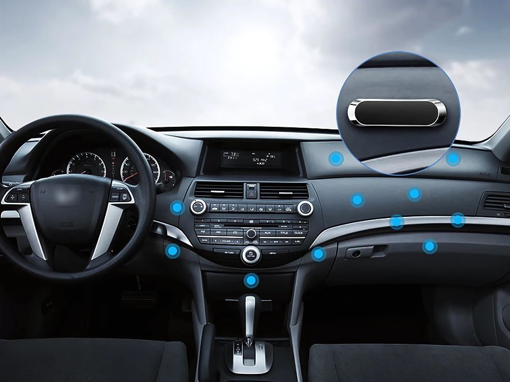 Magnetinis telefono laikiklis automobiliui, juodas