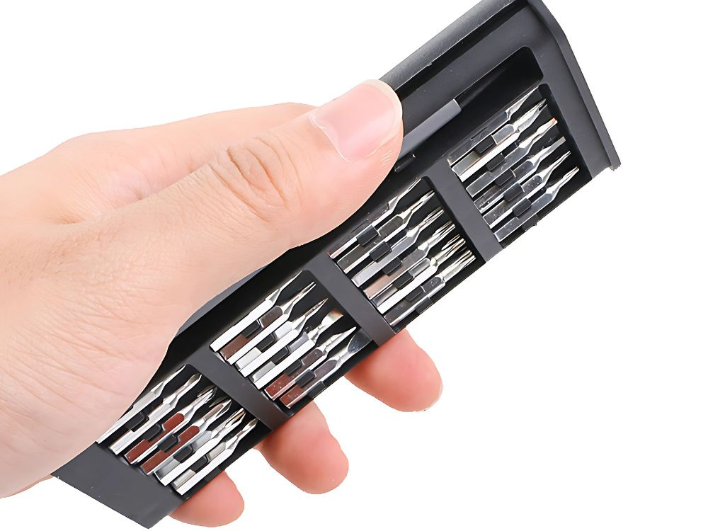 Tikslus atsuktuvų rinkinys su magnetiniais antgaliais, 24 dalys