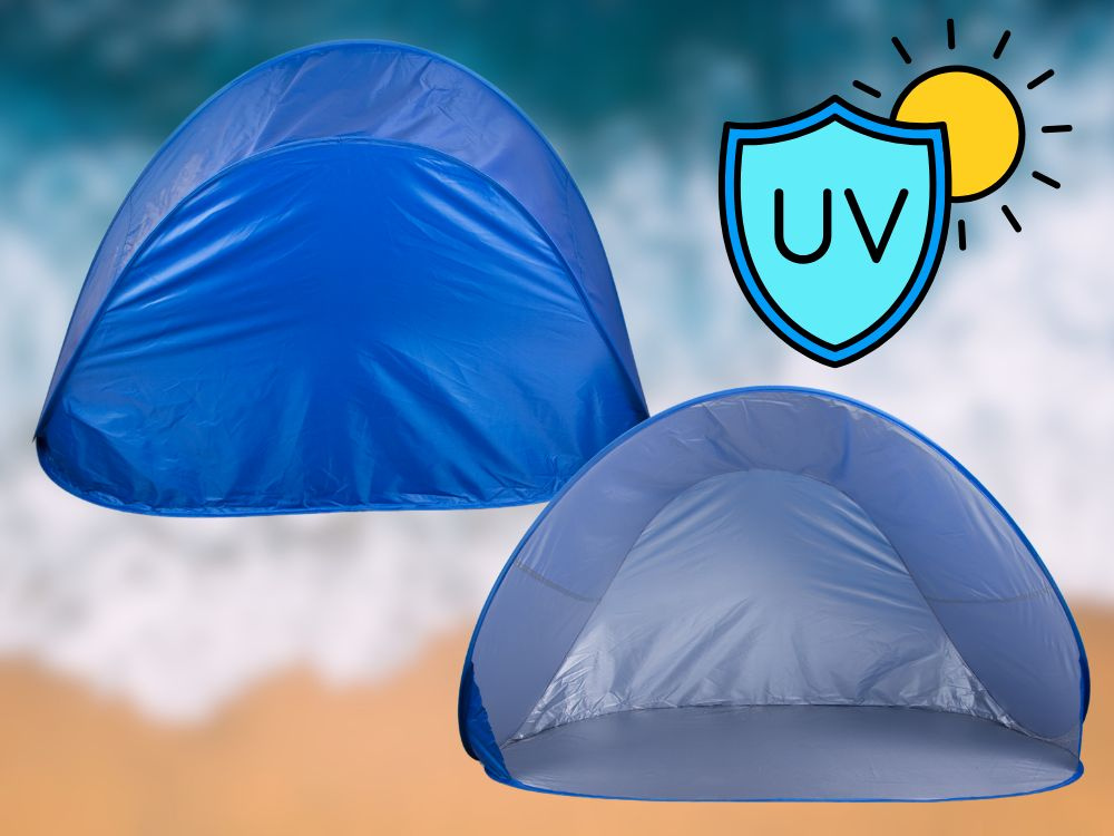 Palapinė paplūdimiui su uv apsauga ir dėklu, mėlyna