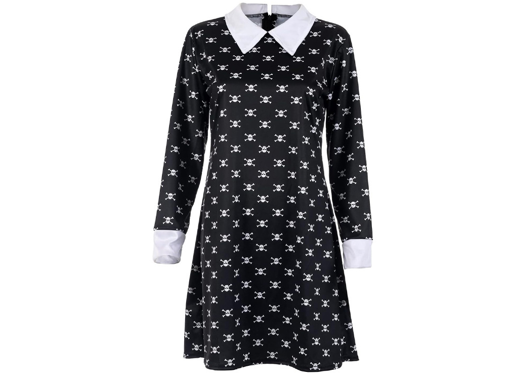 Kostiumas mergaitėms wednesday addams, 135–145 cm