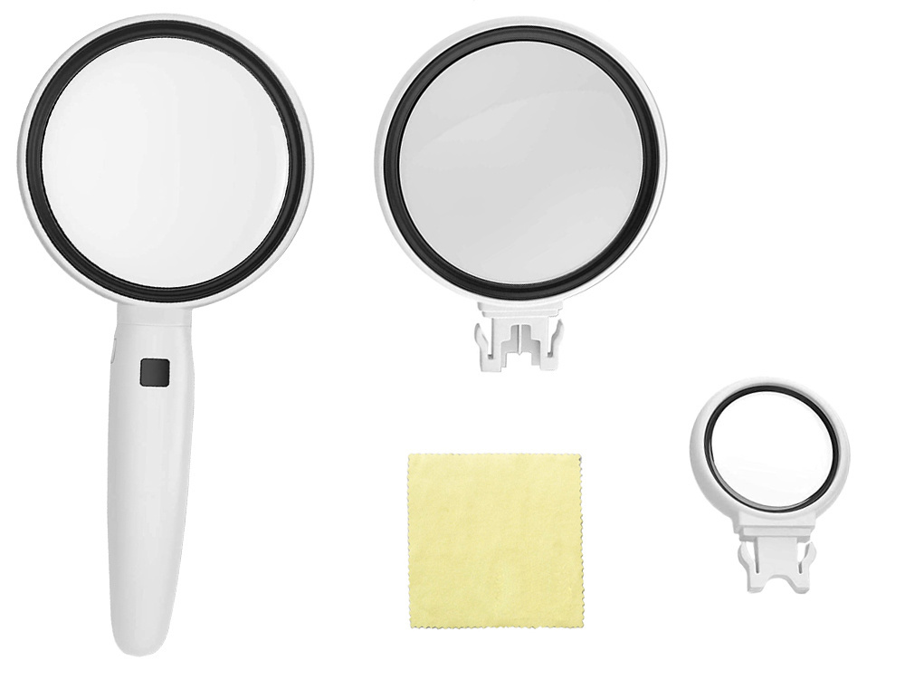 Didinamasis stiklas su led apšvietimu, 3x, 5x, 11x