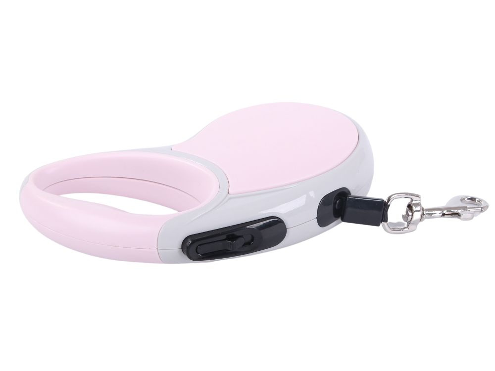 Automatinis pavadėlis šunims iki 15 kg, 5 m, rožinis