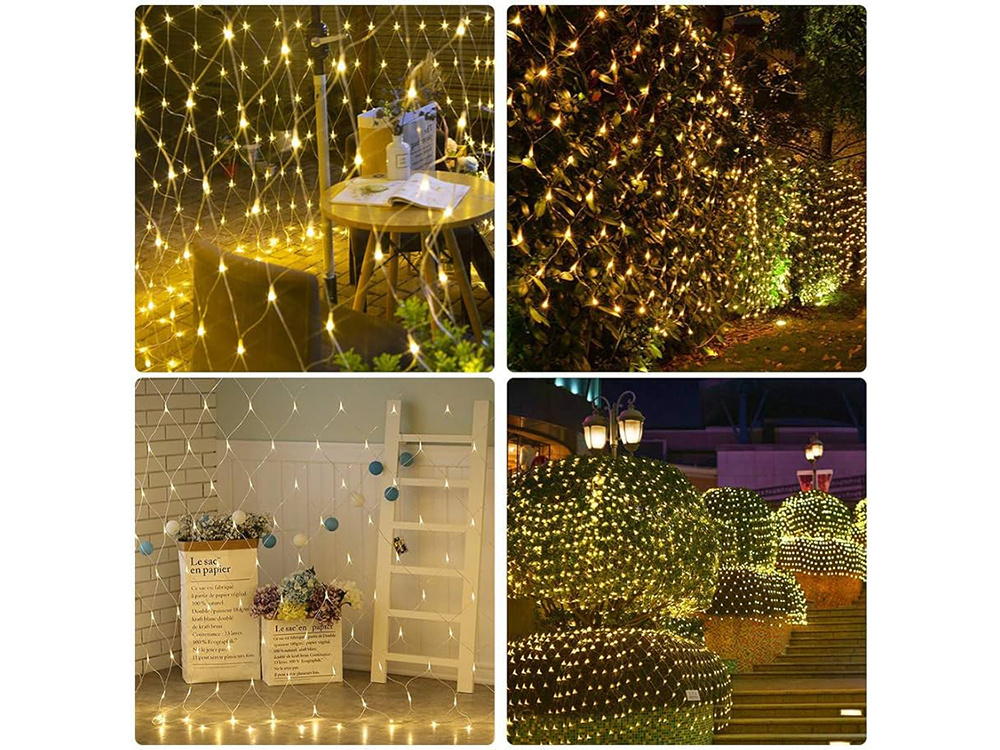 Šviesos užuolaida 100 led, šiltai balta, 1x2 m