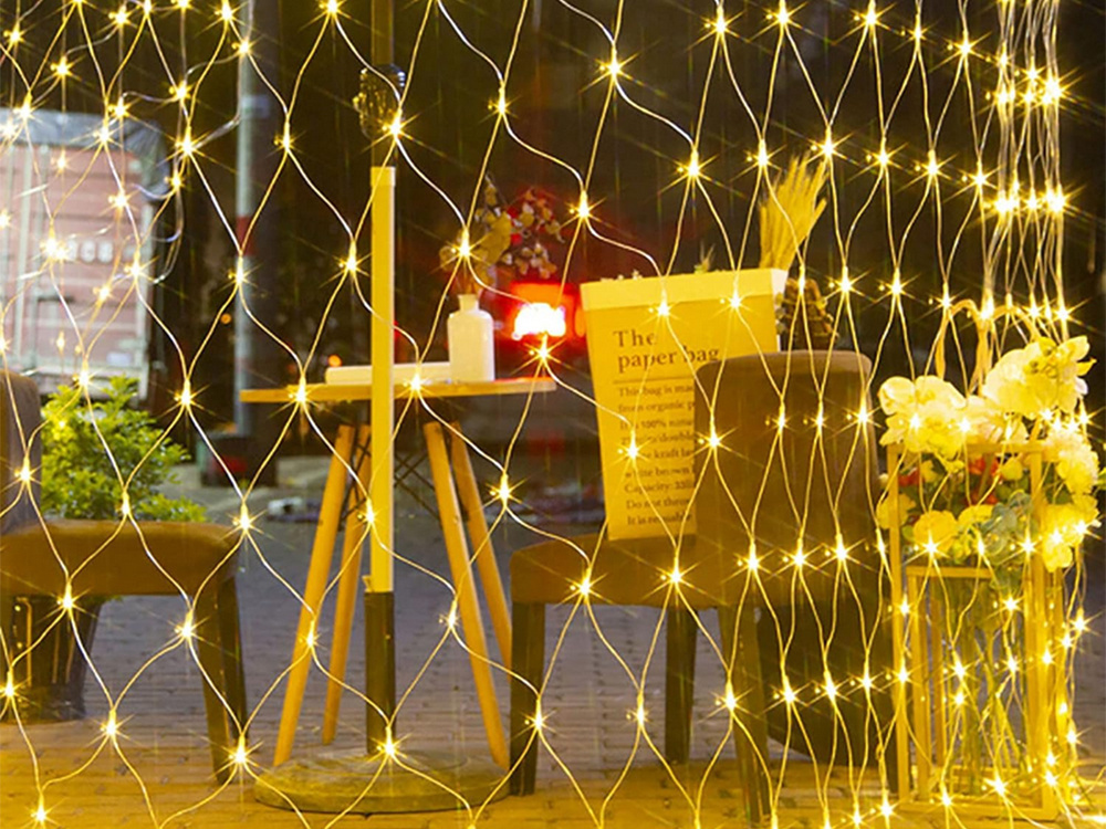 Šviesos užuolaida 100 led, šiltai balta, 1x2 m 3