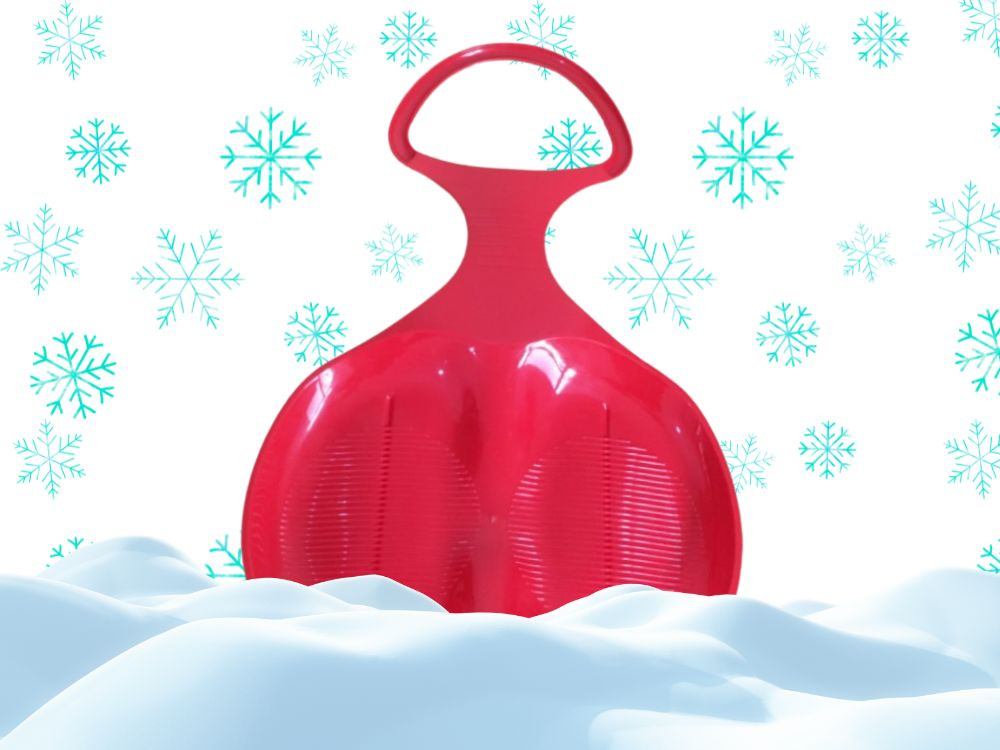 Plastikinės rogutės obuoliukas vaikams, 55 cm