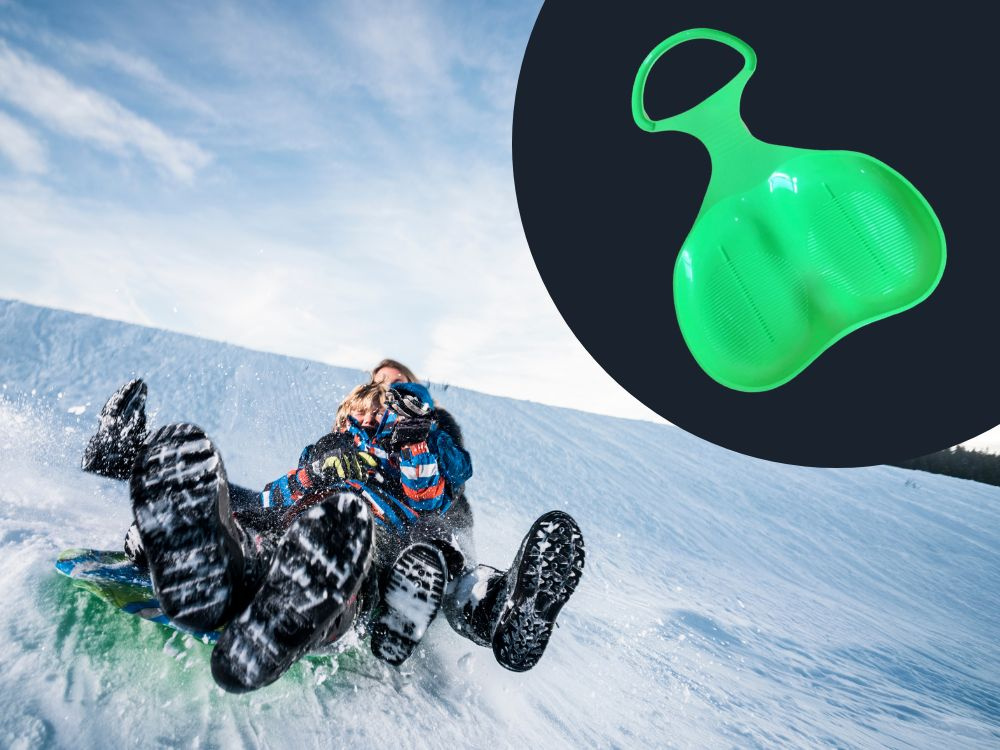 Plastikinės rogutės obuoliukas vaikams, 55 cm