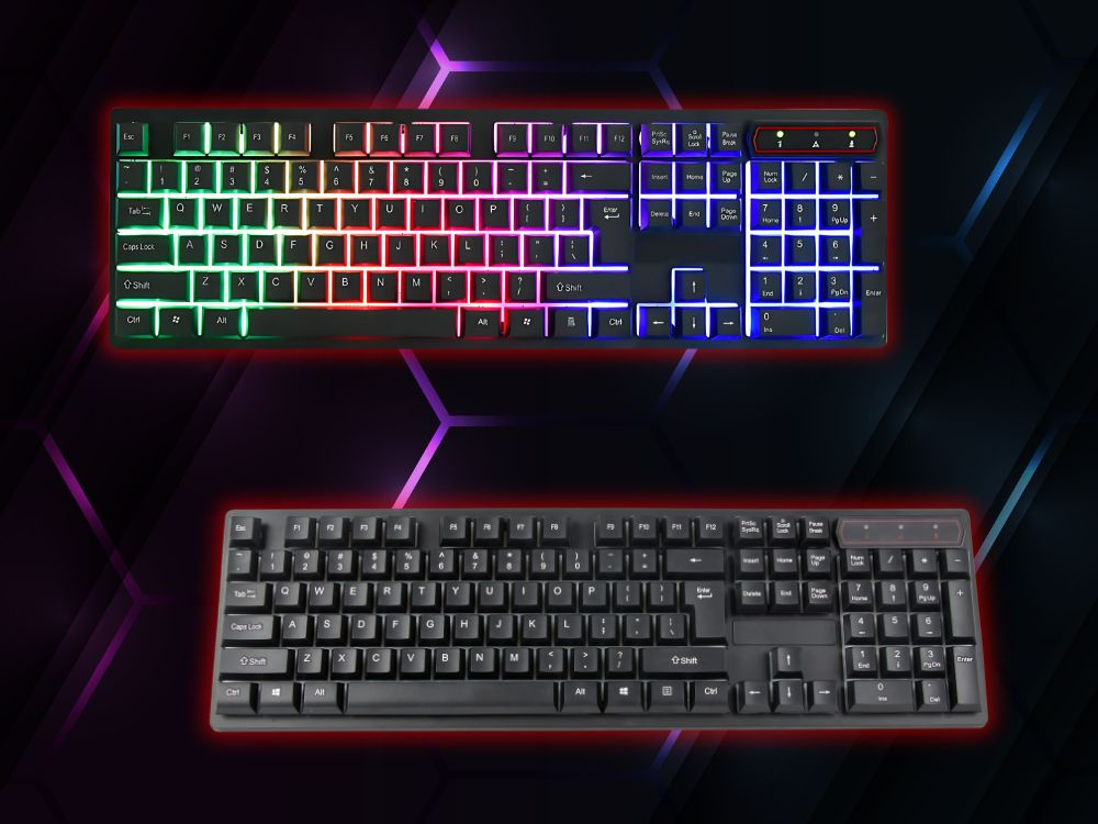 Žaidimų klaviatūra su rgb apšvietimu, usb, 104 klavišų