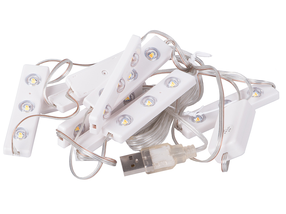 Veidrodžio led lemputės makiažui, 10 vnt., usb, 3 šviesos spalvos