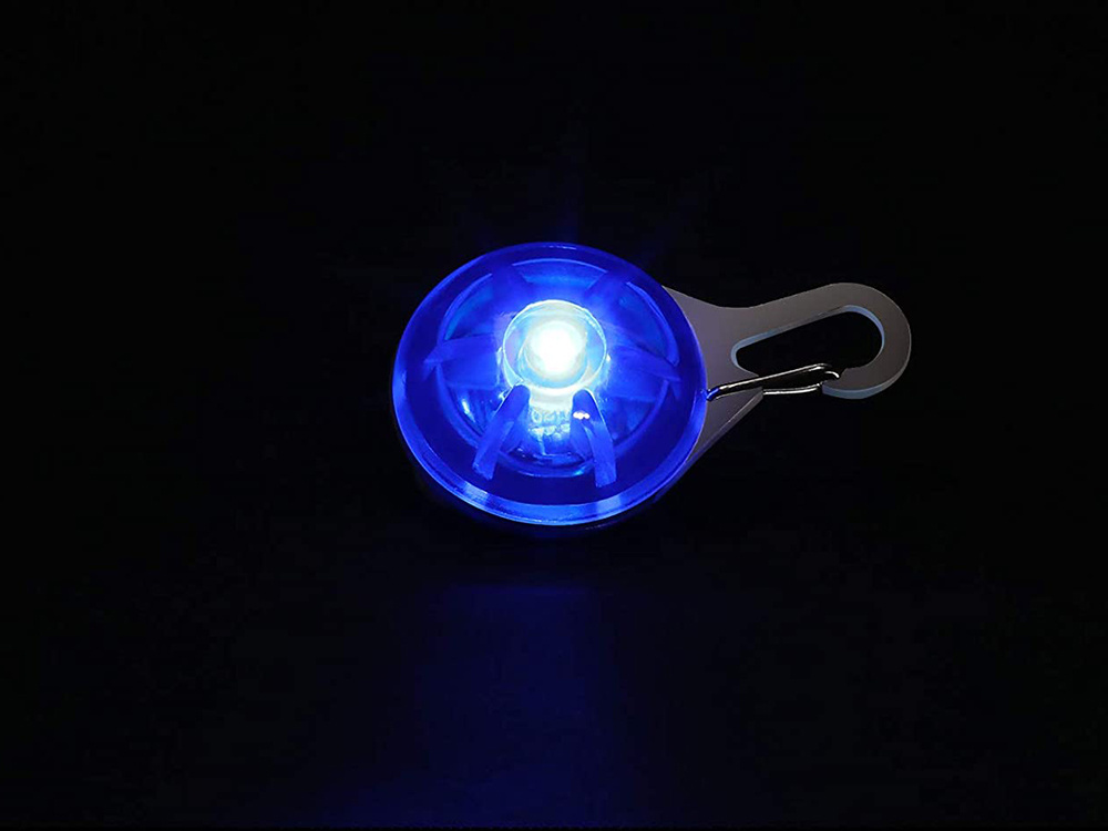 Led švieselė augintinio antkakliui su karabinu, mėlyna
